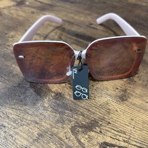 Square Oversized Sunglasses with Pink Arms